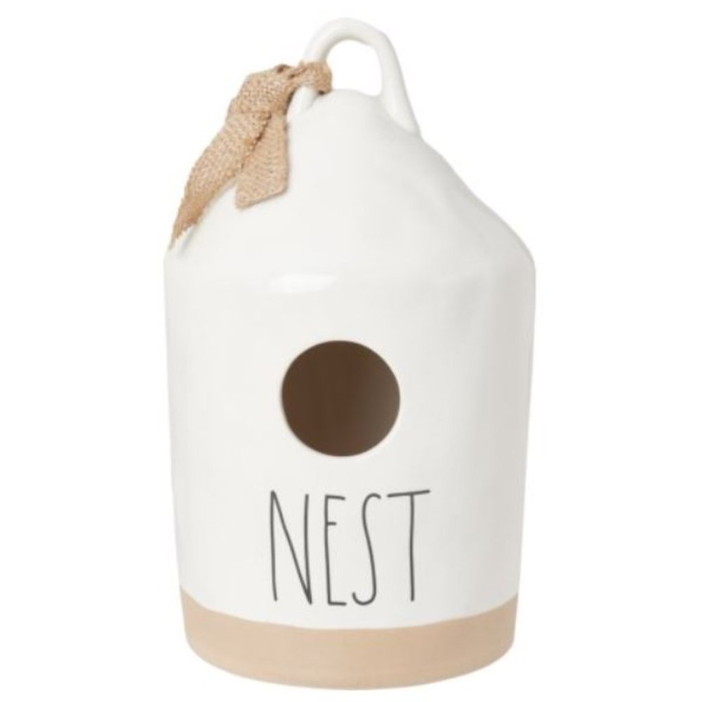 NIB Rae Dunn NEST Birdhouse-White/Tan